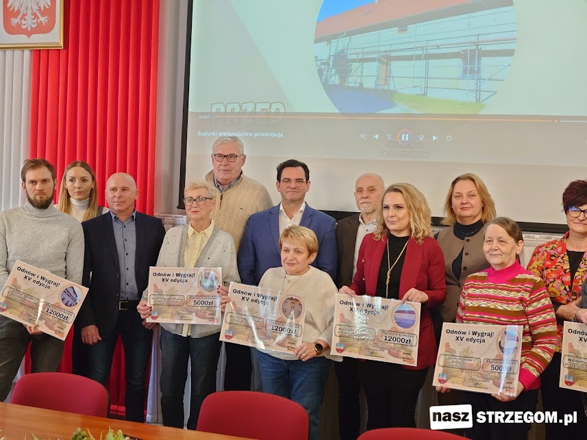 Konkurs „Odnów i wygraj” w Strzegomiu – rozdano czeki dla jedenastu laureatów [FOTO] 