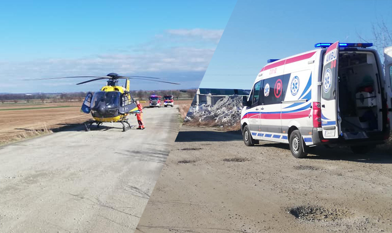 Wypadek na Olszowej. Interweniował śmigłowiec LPR! [FOTO] 