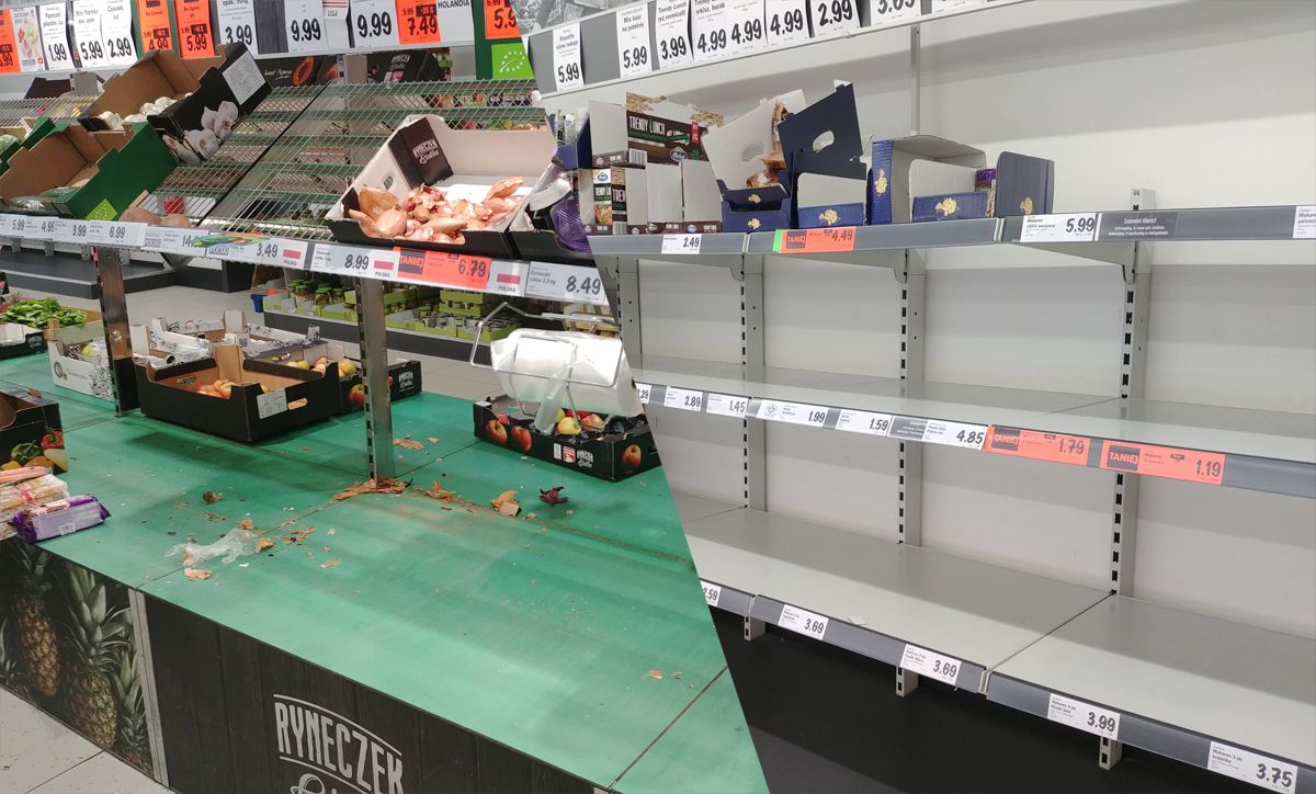 Pustoszeją półki w strzegomskich marketach! [FOTO] 