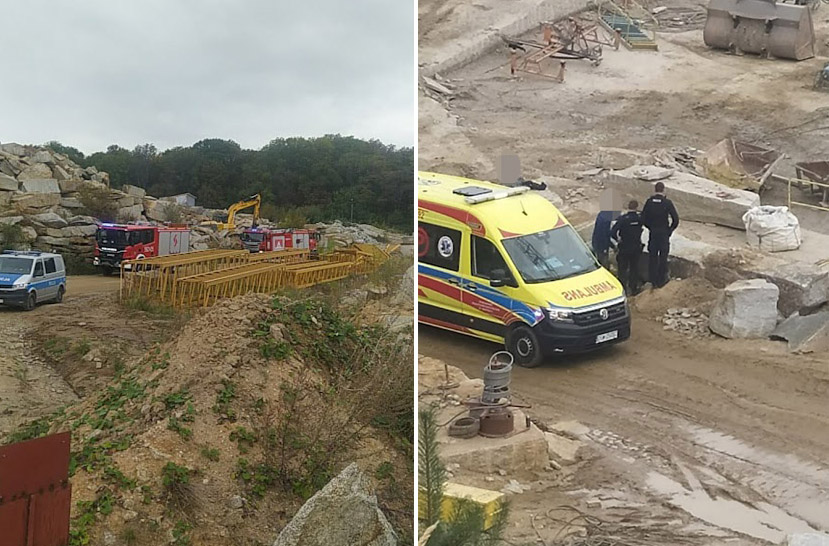 Interwencja służb ratowniczych przy jednym z kamieniołomów w Strzegomiu [FOTO] 