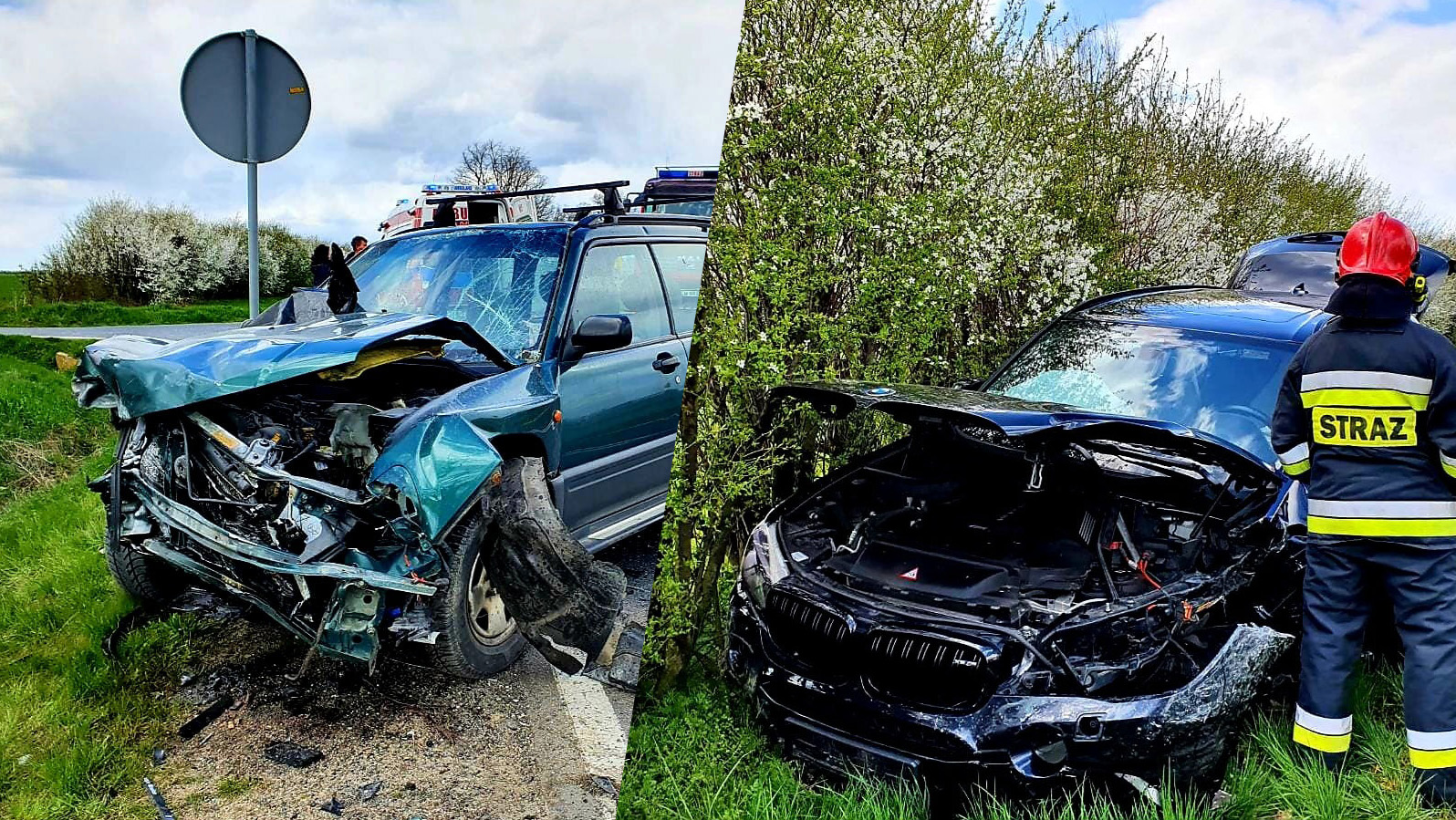Wypadek w okolicach skrzyżowania na Olszany i Stanowice [FOTO] 