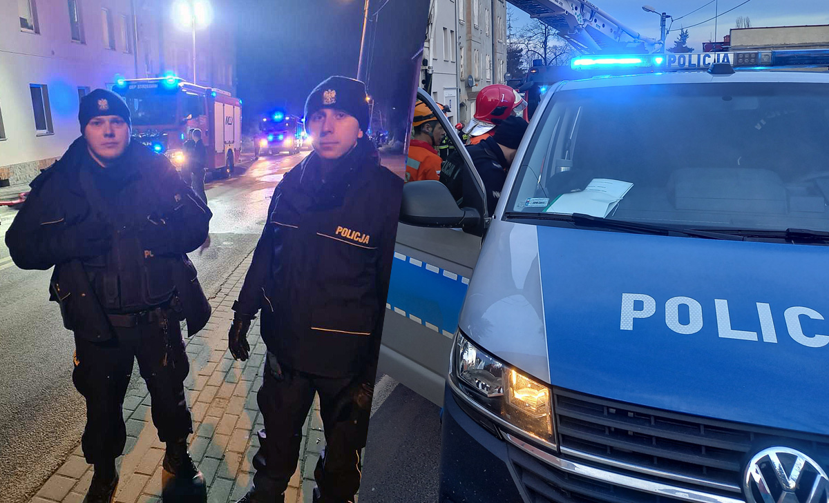 Bohaterska postawa strzegomskich policjantów! [FOTO] 