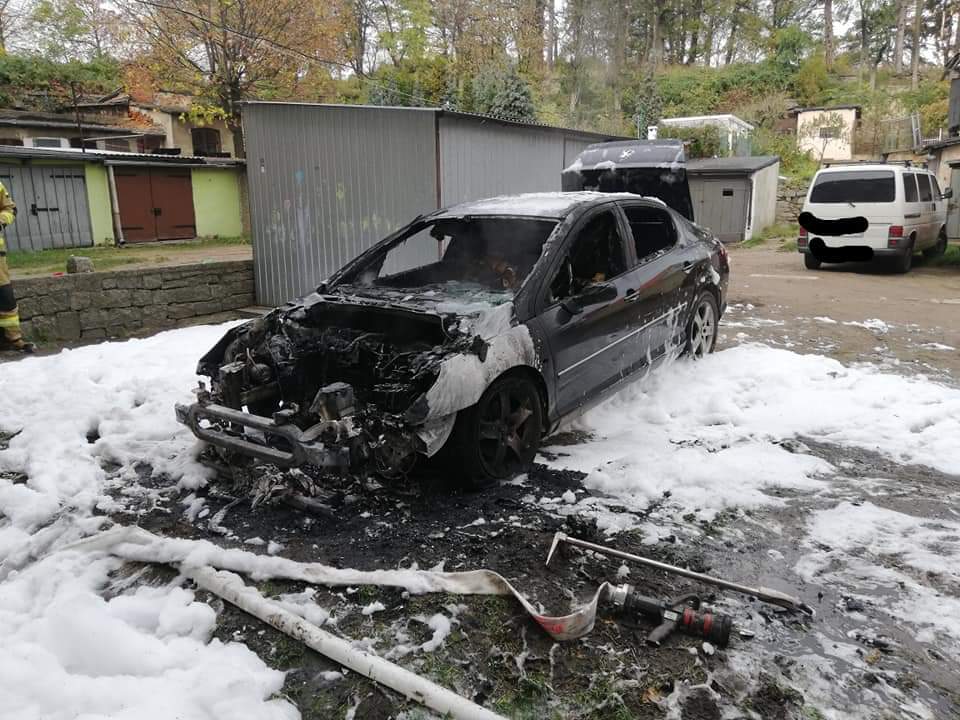 Płonęło auto przy ul. Niepodległości [FOTO] 