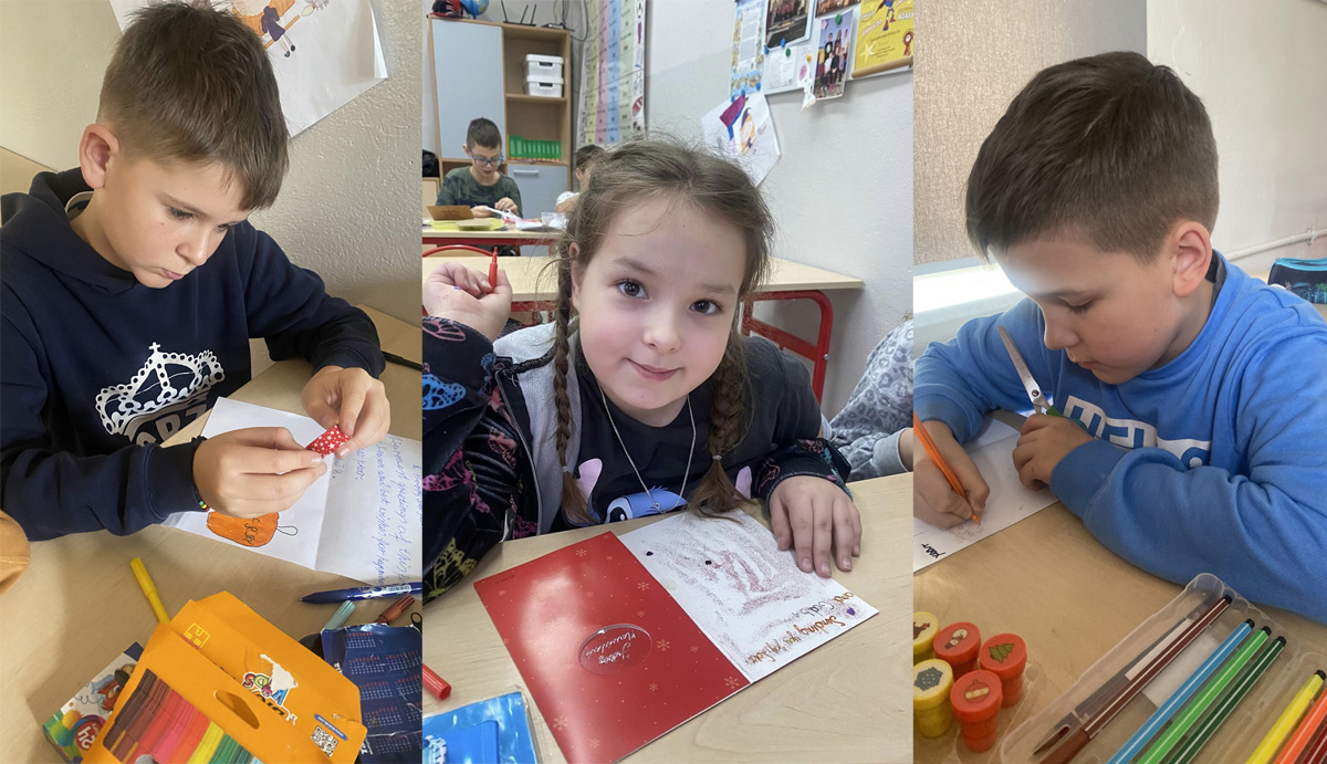 Uczniowie z Rogoźnicy stworzyli kartki świąteczne dla przyjaciół w Wielkiej Brytanii [FOTO] 