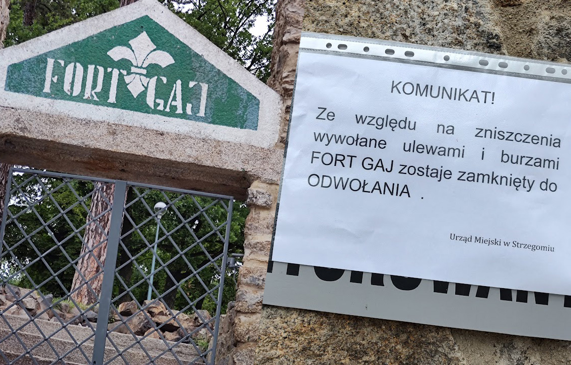 Fort Gaj zamknięty! Powodem są zniszczone po ulewie ścieżki [AKTUALIZACJA] 