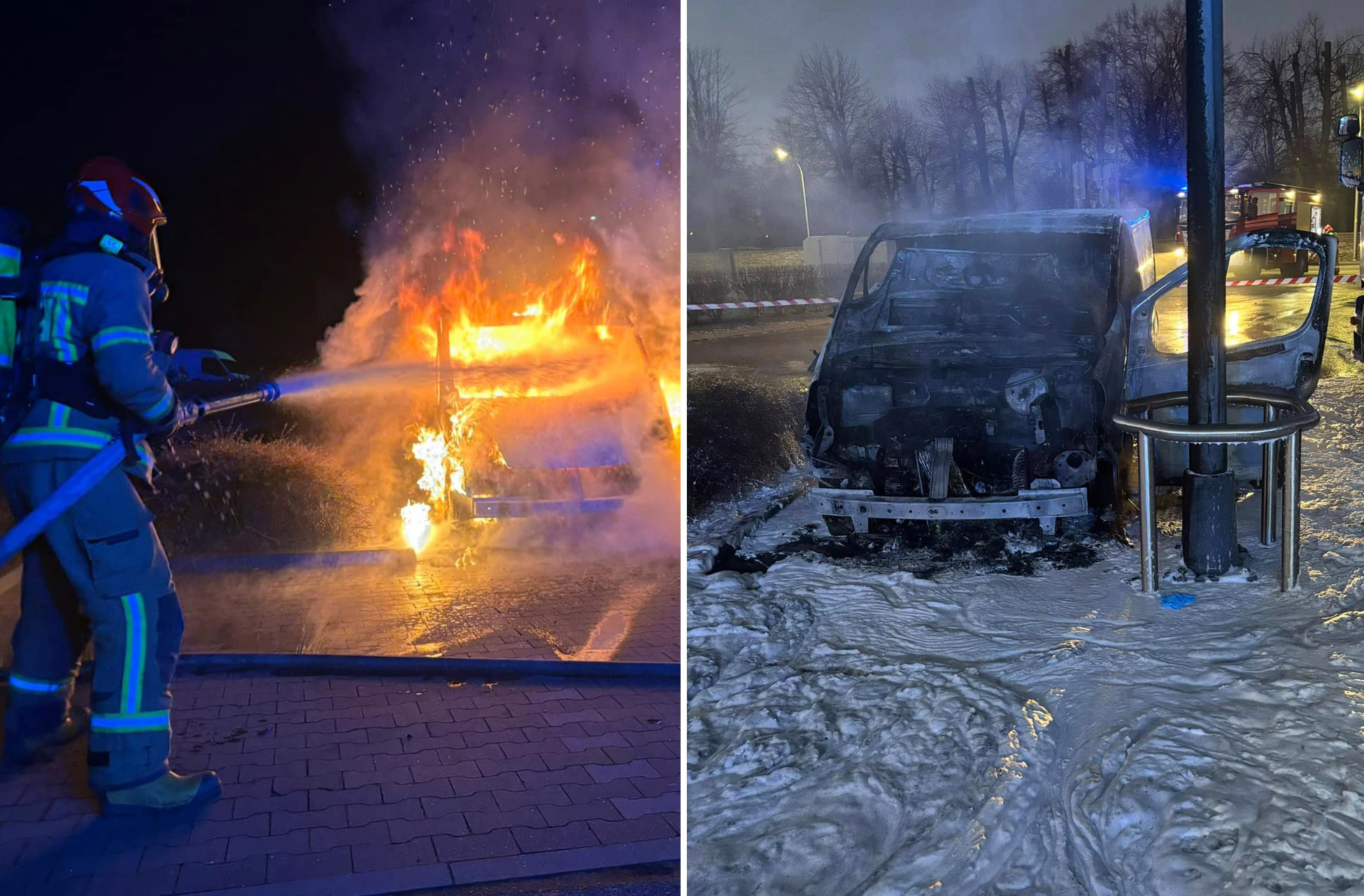 Pożar samochodu dostawczego na ulicy Olszowej [FOTO] 