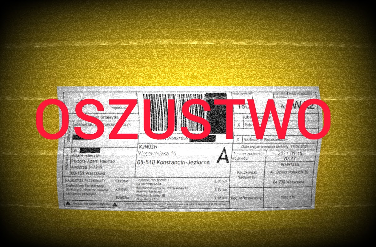 Stracił laptopa, bo dał się oszukać na fałszywą etykietę wysyłkową. 
