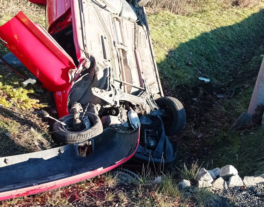 Dachowanie na krajowej „piątce” w Jaroszowie 