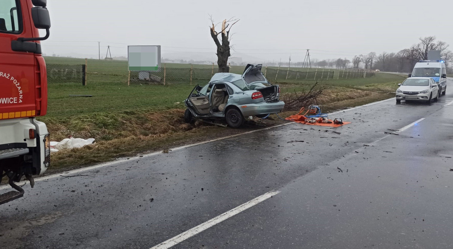 Tragiczny wypadek pod Strzegomiem. Nie żyje 20-latek [FOTO] 