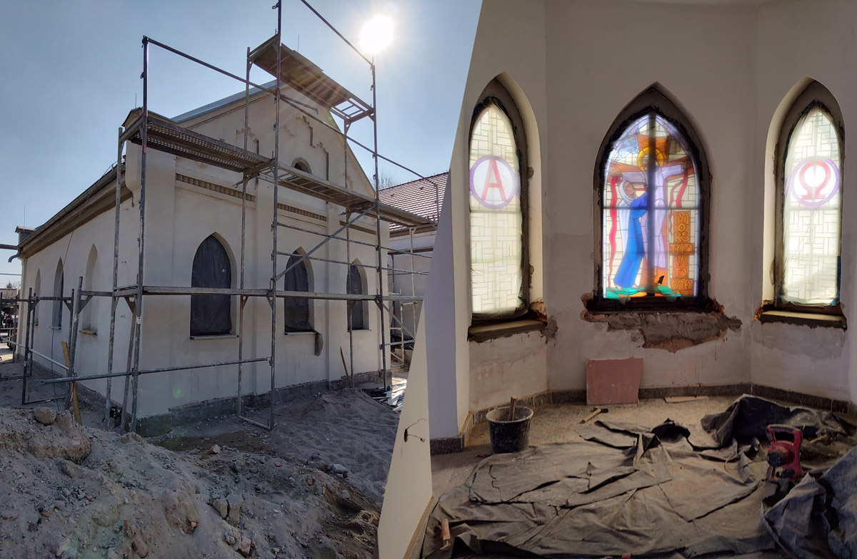 Podglądamy remont cmentarnej kaplicy i domu pogrzebowego w Strzegomiu [FOTO] 